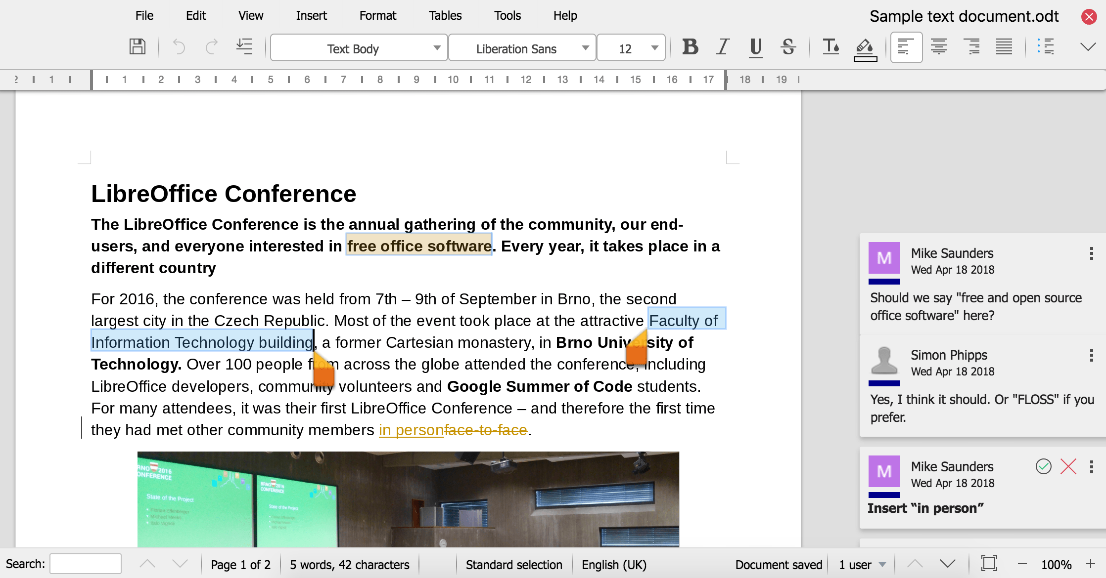 LibreOffice Online Writer скриншоты