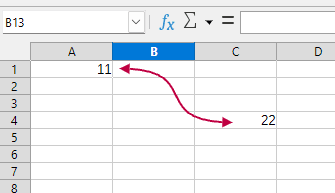 Calc ішіндегі байланыстыратын сызықтардың скриншоты