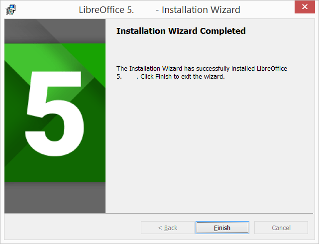 LibreOffice орнату аяқталды